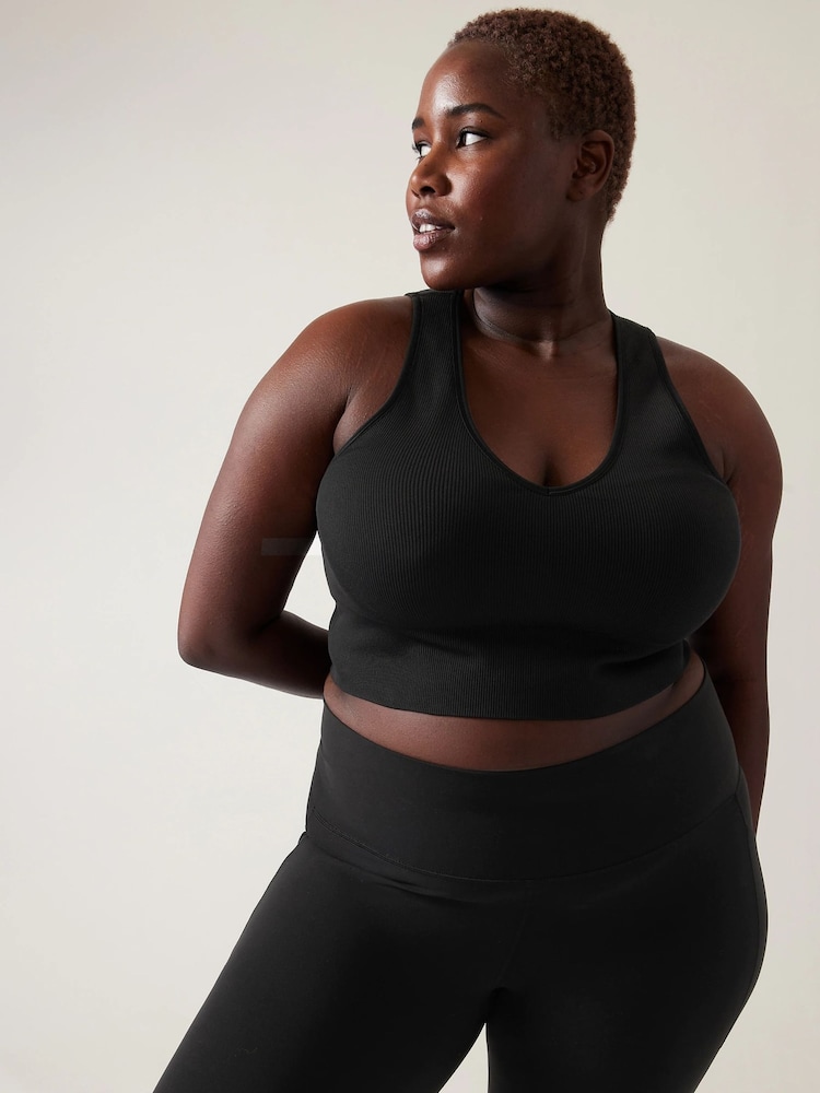 Athleta Black Aurora Seamless Crop Rib Tank - Image 8 of 8 Athleta Black Aurora Seamless Crop Rib Tank - Image 8 of 8