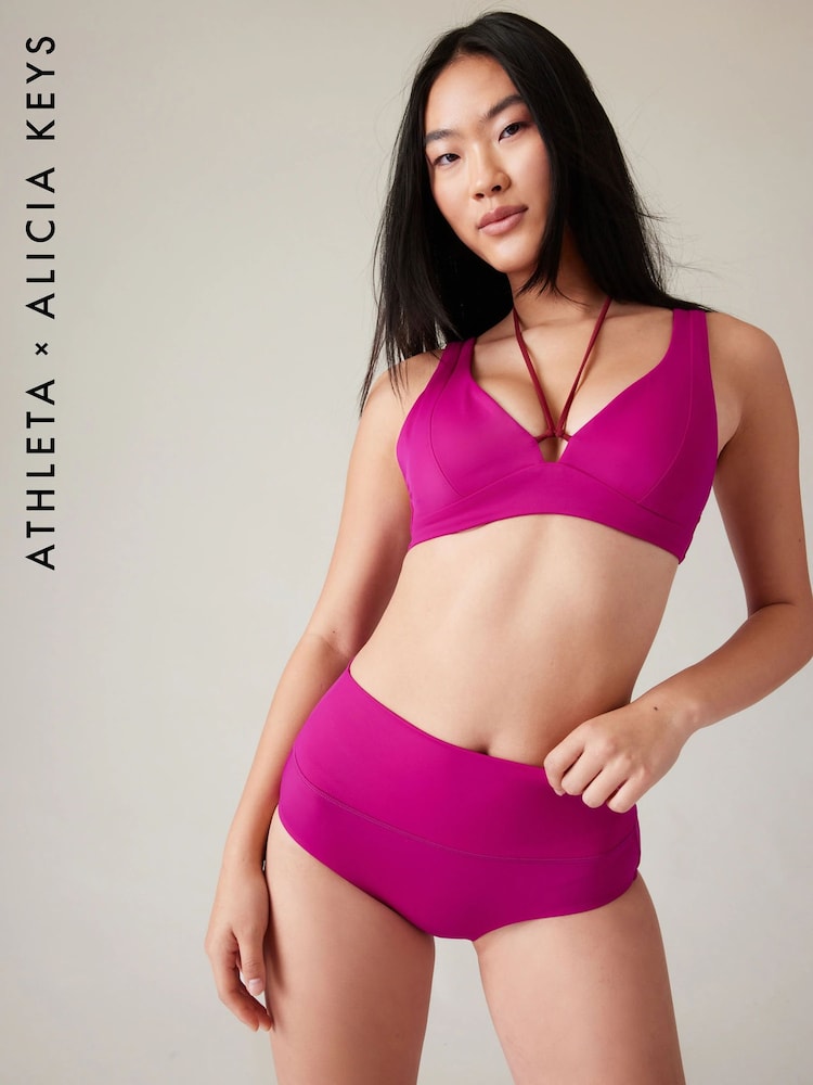 Athleta Purple Alicia Keys A-C Cup Daybreak Plunge Bikini Top - Image 1 of 5