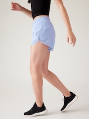 Athleta Blue Mesh Racer Run Short - Image 3 of 6