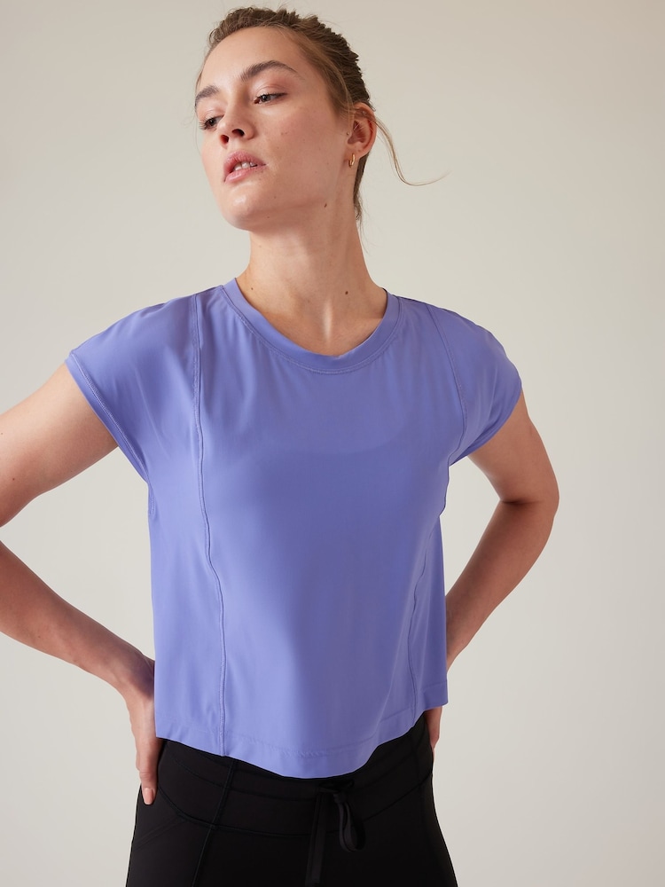 Athleta Purple Ultimate Hybrid T-Shirt - Image 1 of 3 Athleta Purple Ultimate Hybrid T-Shirt - Image 1 of 3