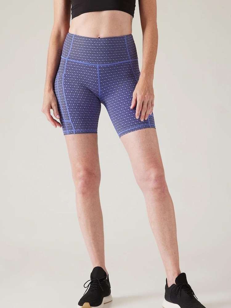 Athleta Blue Ultimate Stash Monogram Short - Image 1 of 3