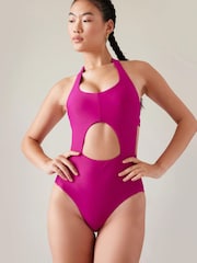 Athleta Purple Alicia Keys Daybreak Cut Out Swimsuit - Image 4 of 5