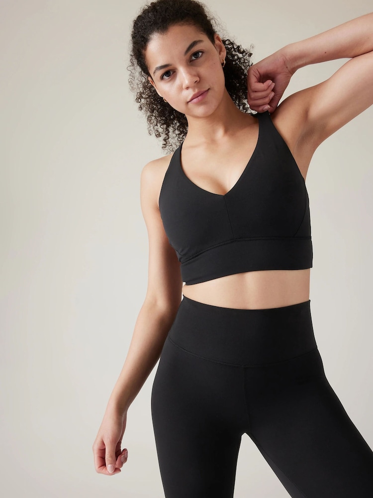 Athleta Black D-DD Cup Transcend Plunge Low Impact Sports Bra - Image 1 of 4