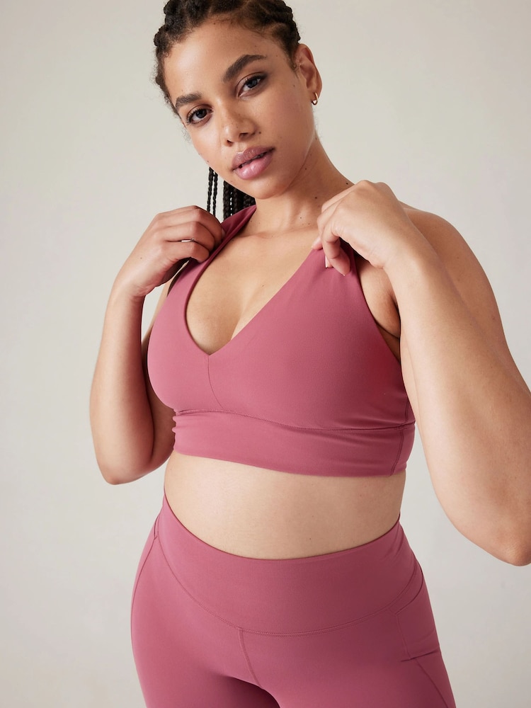 Athleta Red A-C Cup Transcend Plunge Low Impact Sports Bra - Image 1 of 5