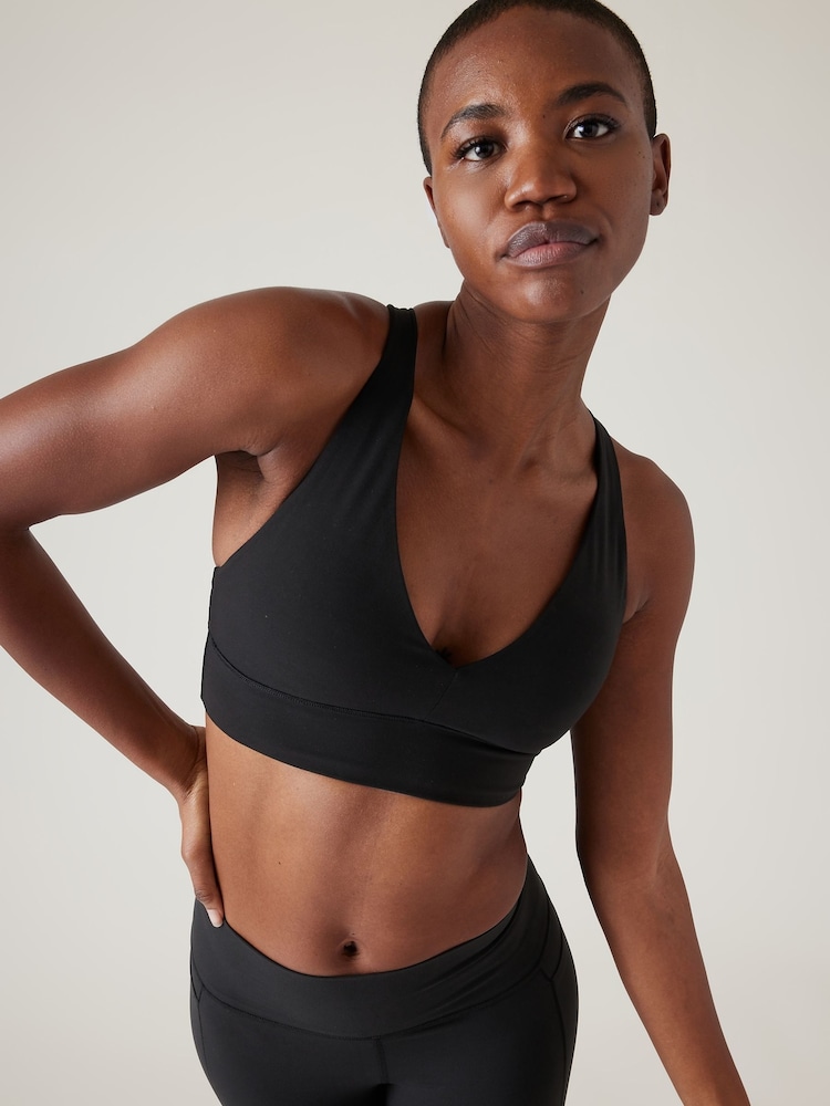 Athleta Black A-C Cup Transcend Plunge Low Impact Sports Bra - Image 1 of 8