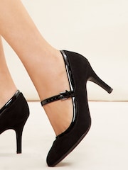 Friends Like These Black Regular Fit Mary Jane Strap Court Heels - Image 2 of 4