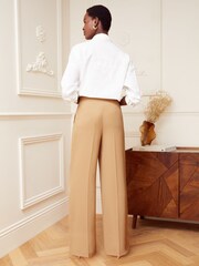 Love & Roses Camel Military Button Wide Leg Trousers - Image 2 of 4
