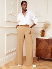 Love & Roses Camel Military Button Wide Leg Trousers - Image 4 of 4