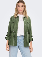 ONLY Khaki Green Utility Pocket Cargo Jacket - Image 1 of 5