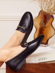 Love & Roses Black Real Leather Snaffle Slip On Loafer - Image 3 of 4