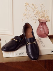 Love & Roses Black Real Leather Snaffle Slip On Loafer - Image 4 of 4