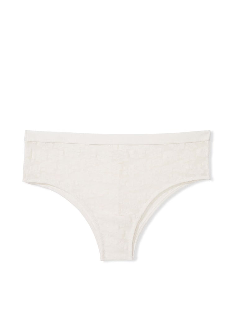 Victoria's Secret PINK Coconut White Tossed Floral Lace Cheekster Knickers - Image 3 of 3 Victoria's Secret PINK Coconut White Tossed Floral Lace Cheekster Knickers - Image 3 of 3