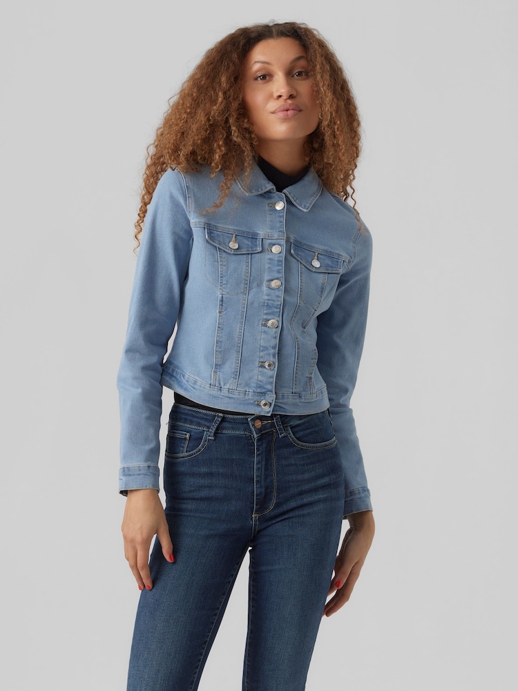 VERO MODA Light Blue Classic Denim Jacket - Image 2 of 5 VERO MODA Light Blue Classic Denim Jacket - Image 2 of 5