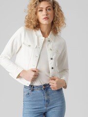 VERO MODA White Classic Denim Jacket - Image 1 of 4