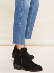Friends Like These Black Wide Fit Side Zip Low Heel Ankle Boot - Image 2 of 4