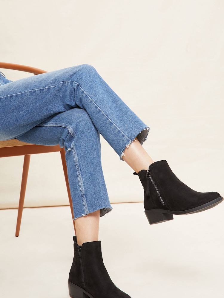 Friends Like These Black Wide Fit Side Zip Low Heel Ankle Boot - Image 4 of 4