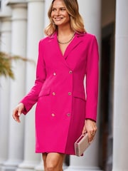 Sosandar Pink Double Breasted Blazer Dress - Image 3 of 6