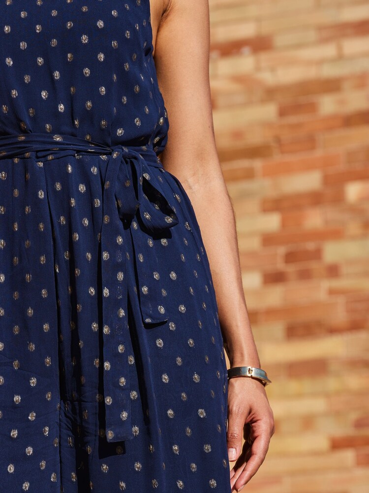Sosandar Blue Spot Halterneck Jumpsuit - Image 4 of 4 Sosandar Blue Spot Halterneck Jumpsuit - Image 4 of 4