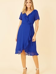 Blau - Yumi Wickelkleid mit Rüschen - Bild 2 von 5