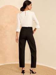 Love & Roses Black Belted Slim Leg Smart Trousers - Image 3 of 4
