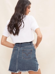 Friends Like These Blue Distressed Denim Summer Mini Skirt - Image 2 of 4