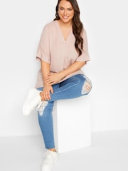 Rosa - Yours Curve Top mit V-Ausschnitt - Bild 2 von 4