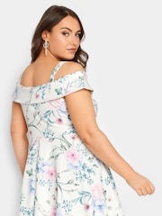 Yours Curve White London Bardot Peplum Top - Image 3 of 4