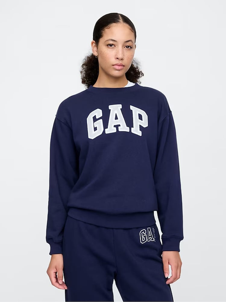 Gap Navy Blue Logo Crew Neck Sweatshirt - Image 1 of 7