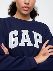 Gap Navy Blue Logo Crew Neck Sweatshirt - Image 4 of 7
