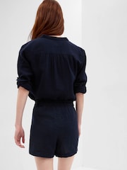 Gap Navy Blue Crinkle Gauze Shorts - Image 2 of 4