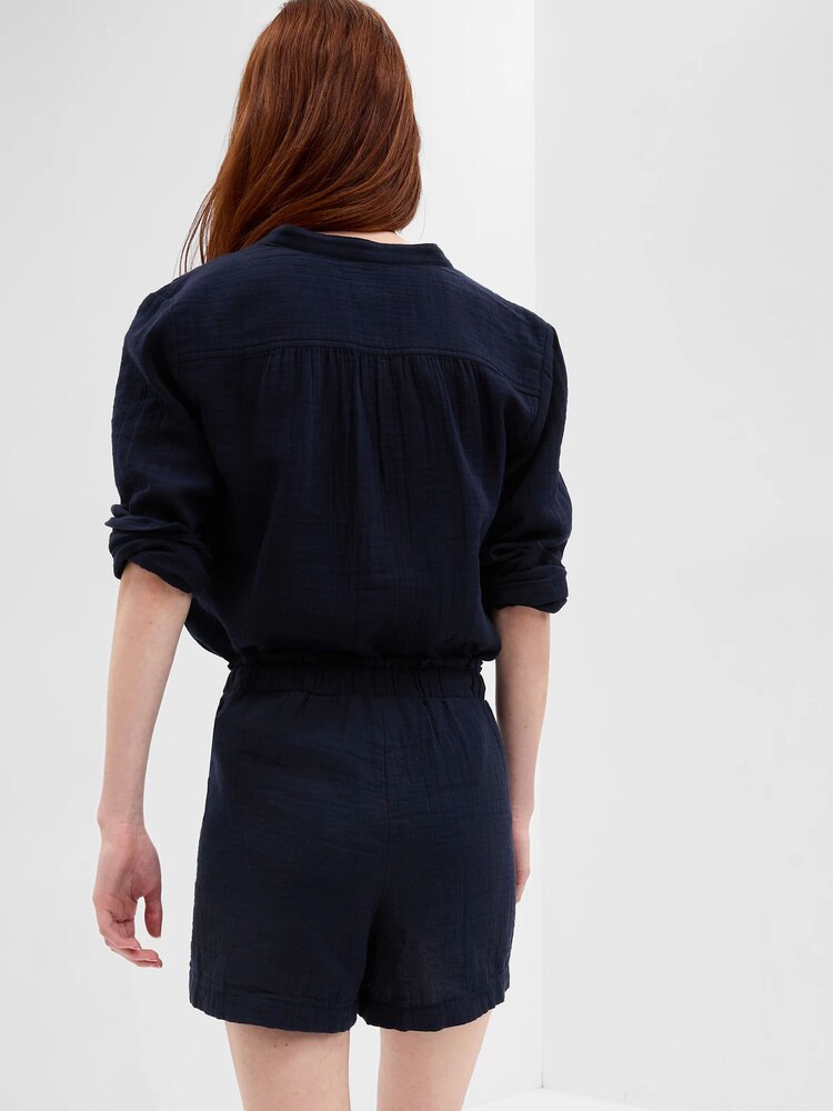 Gap Navy Blue Crinkle Gauze Shorts - Image 2 of 4
