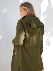 Lipsy Khaki Green Shower Resistant Rain Coat - Image 2 of 4