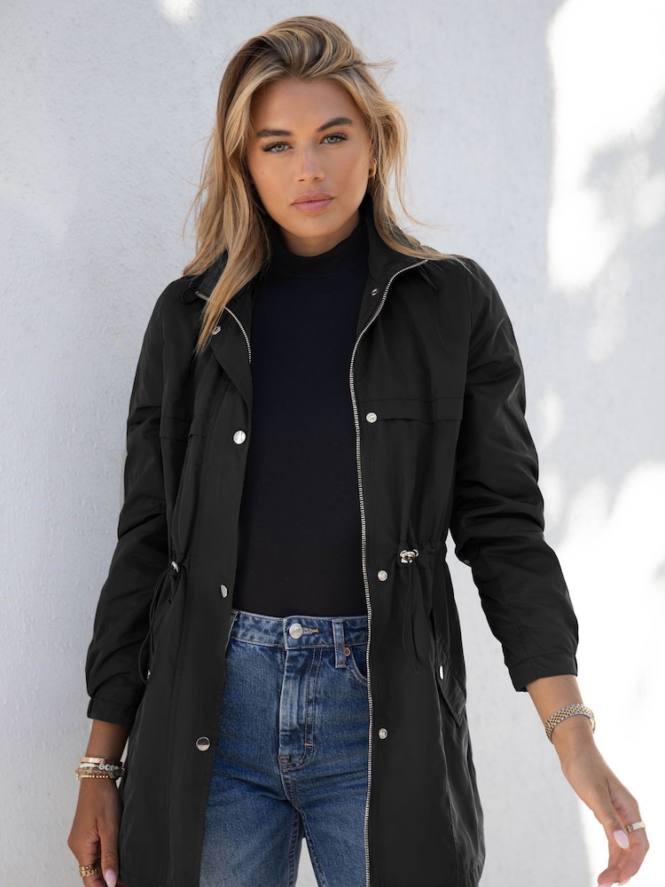 Lipsy Black Shower Resistant Rain Coat - Image 1 of 4
