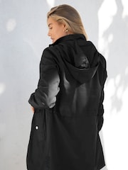 Lipsy Black Shower Resistant Rain Coat - Image 2 of 4