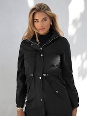 Lipsy Black Shower Resistant Rain Coat - Image 3 of 4