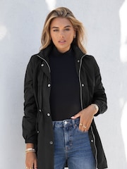 Lipsy Black Shower Resistant Rain Coat - Image 4 of 4
