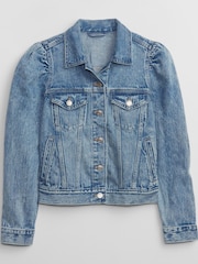 Gap Blue Puff Sleeve Denim Jacket - Image 3 of 3