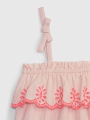 Gap Pink Crinkle Gauze Eyelet Shorty One-Piece - Baby - Image 3 of 3