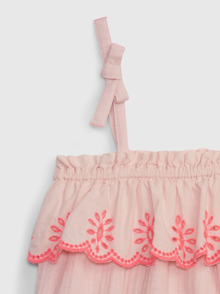 Gap Pink Crinkle Gauze Eyelet Shorty One-Piece - Baby - Image 3 of 3 Gap Pink Crinkle Gauze Eyelet Shorty One-Piece - Baby - Image 3 of 3