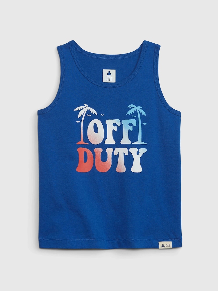 Gap Blue Organic Cotton Mix and Match Graphic Vest - Image 1 of 1