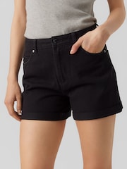 VERO MODA Black Mom Denim Shorts - Image 1 of 5