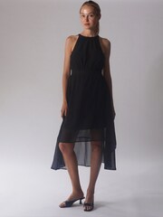 Religion Black High Low Halter Neck Sleeveless Merdian Dress - Image 1 of 5