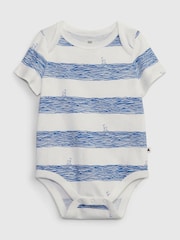 Gap Blue and White Stripe Organic Cotton Mix and Match Baby Bodysuit - Image 1 of 1