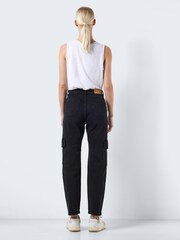 NOISY MAY Black Cargo Straight Leg Jeans - Image 3 of 5