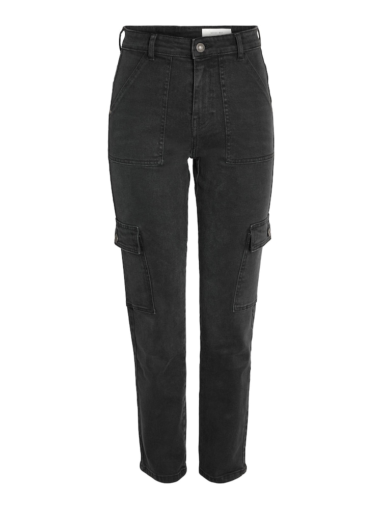 NOISY MAY Black Cargo Straight Leg Jeans - Image 5 of 5