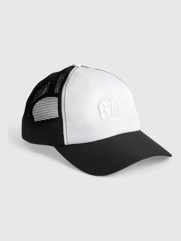 Gap Black/White Adults Arch Logo Trucker Hat - Image 1 of 1 Gap Black/White Adults Arch Logo Trucker Hat - Image 1 of 1