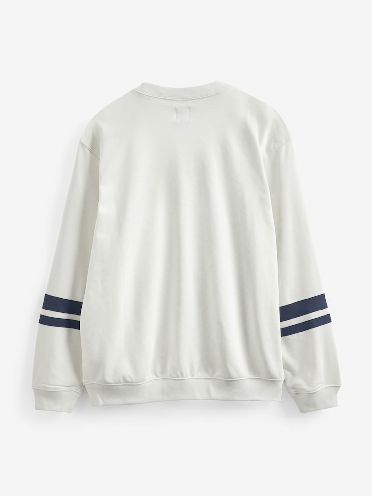 Gap White 1969 Arch Logo Long Sleeve Sweat Top - Image 2 of 3 Gap White 1969 Arch Logo Long Sleeve Sweat Top - Image 2 of 3