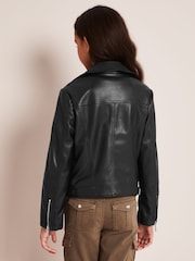 Lipsy Black Faux Leather Biker Jacket - Image 3 of 4