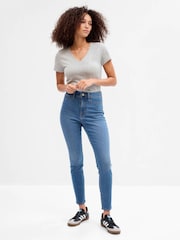 Gap Mid Wash Blue High Waisted Super Stretch Skinny Jeggings - Image 1 of 6
