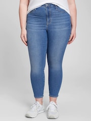 Gap Mid Wash Blue High Waisted Super Stretch Skinny Jeggings - Image 3 of 6